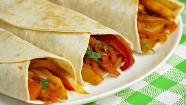 FAJITAS VEGETARIANAS CON GUACAMOLE