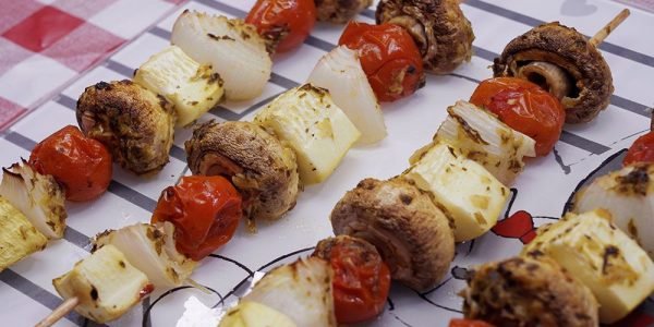 BROCHETAS DE VERDURAS ASADAS AL HORNO