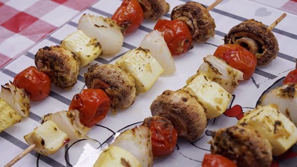 BROCHETAS DE VERDURAS ASADAS AL HORNO