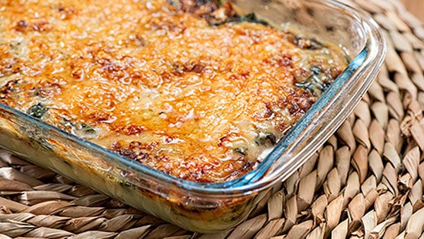 PASTEL DE PATATA CON CHAMPIÑONES Y ESPINACAS