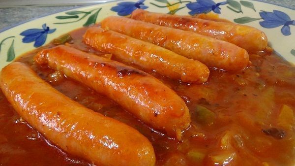 Salchichas con tomate FÁCIL de hacer en casa - Cocina Casera y Facil