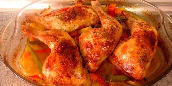 POLLO AL HORNO CON VERDURAS