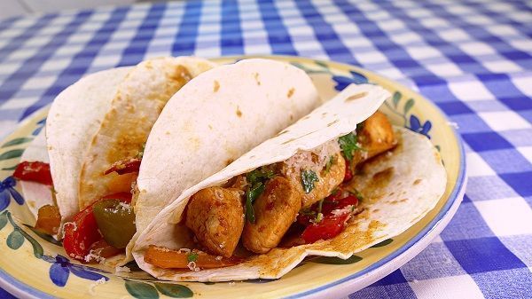 tacos de pollo estilo fajita. receta mexicana - Cocina Casera y Fácil