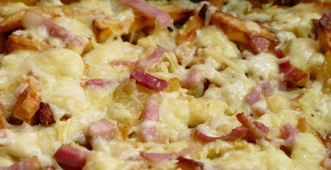 PATATAS AL HORNO CON QUESO Y JAMON - Cocina Casera y Facil