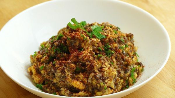 Revuelto de morcilla de burgos