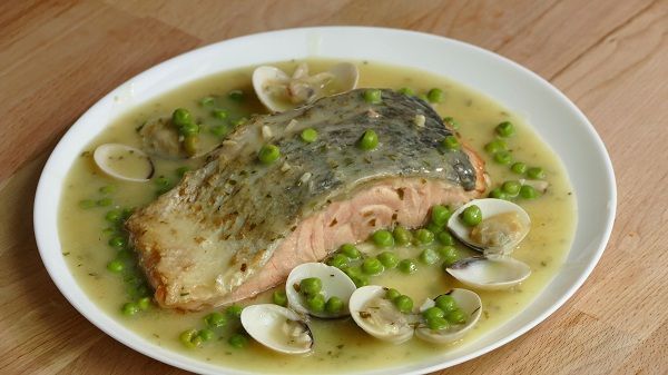 salmon en salsa verde facil