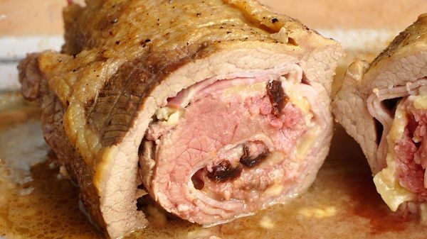 falda de ternera al horno rellena